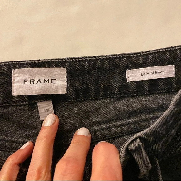 Frame Le Mini Boot Jeans Waist 29 Womens 8 Pepperdine Slash Distressed Black - Picture 8 of 11